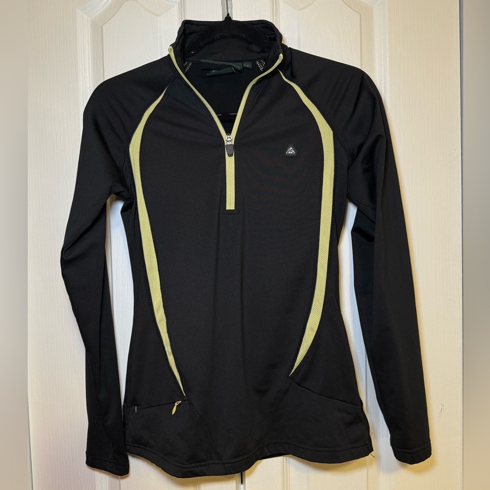 Mountain Horse - Equestrian Athletic Casual Black & Yellow Quarter-Zip Pullover